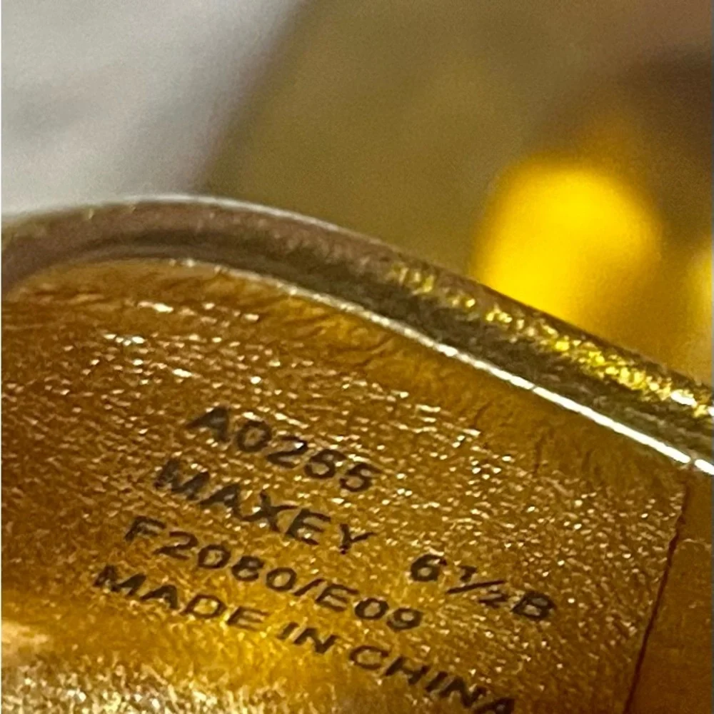 Coach Maxey Vintage glossy gold brick heels shoes - Picture 10 of 17